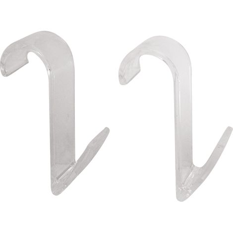 Lot de 2 crochets pour sèche serviette tube rond transparent (1/3)