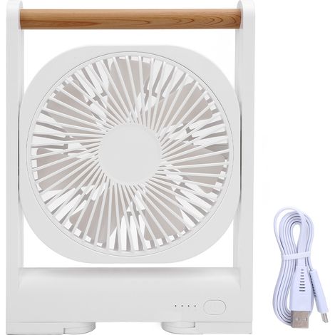 Ortviai Ventilateur de Bureau Magnétique Rechargeable, 4 Vitesses, Silencieux, Portable avec Poignée – Blanc (1/5)