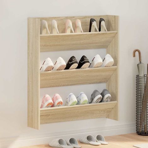 Wand-Schuhschrank Sonoma-Eiche 80x18x90 cm Holzwerkstoff