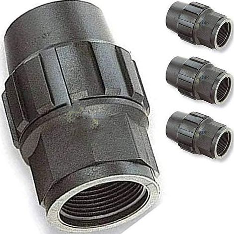 Pack 4 Enlace Hembra Polietileno 63mm x 2'' para Tuberia de polietileno 63 mm Enlace rosca Hembra 63 Aenor Conector riego