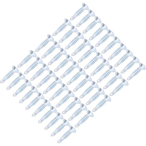 Kit de 50 vis autoperceuses cruciformes en acier au carbone 4,2 x 19 mm à tête plate pour réparations (1/5)