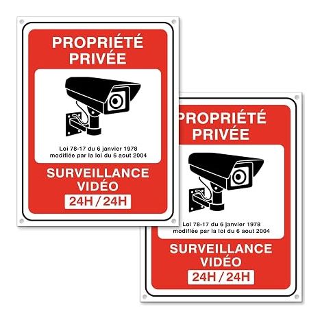 Video Surveillance Sign - Security Signs Plaque Alarm for Private Property - Plastic Signage 20x15cm (1/5)