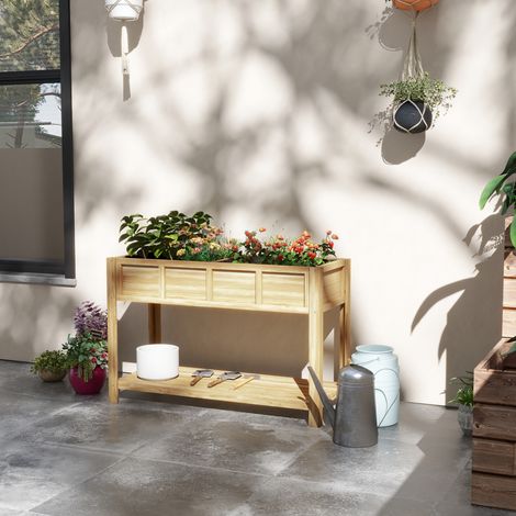 Jardinière sur pieds avec séparateur amovible. étagère. Inserts d'irrigation. feutre de drainage 115L x x 46l 75H cm