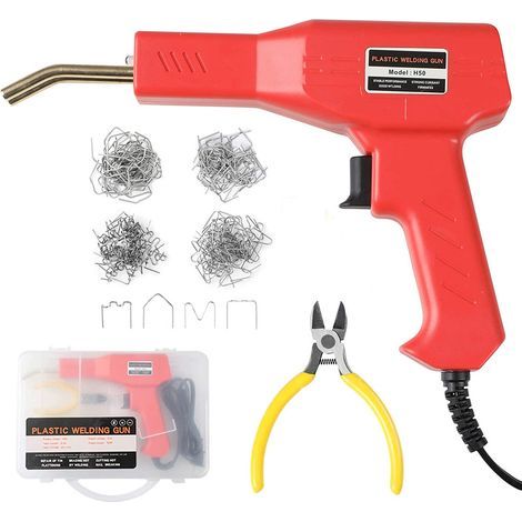 Soudeur de Plastique 50W Machine de Soudage en Plastique Chaud Kit de de Réparation de Pare-Chocs de Voiture avec 200 Pièces Agrafeuses Chaudes (1/5)