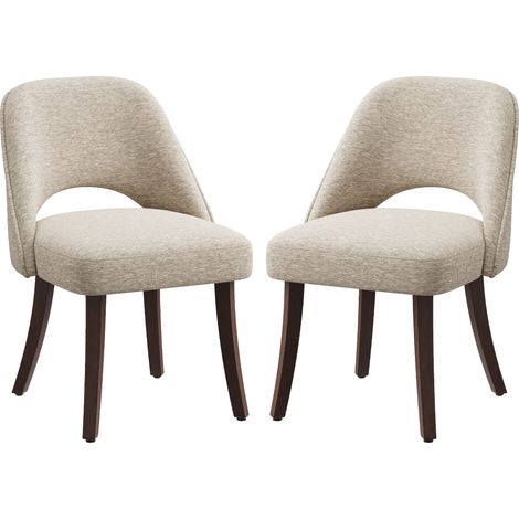 COLAMY Lot de 2 Chaises de Salle à Manger Modernes Style Mid-Century avec Pieds en Bois Massif, Assise Rembourrée et Dossier Ergonomique Courbé,kaki (1/5)