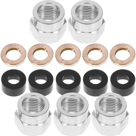 Kit de raccord tuyau avec écrou évasé pour gaz 3/8 et capuchon (1/5)