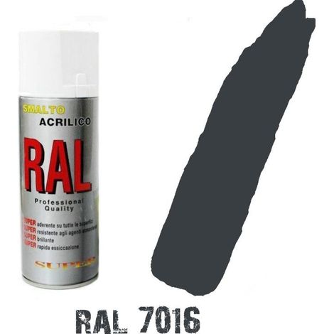 Bomboletta spray grigio antracite ral 7016 acrilico vernice brillante lucido