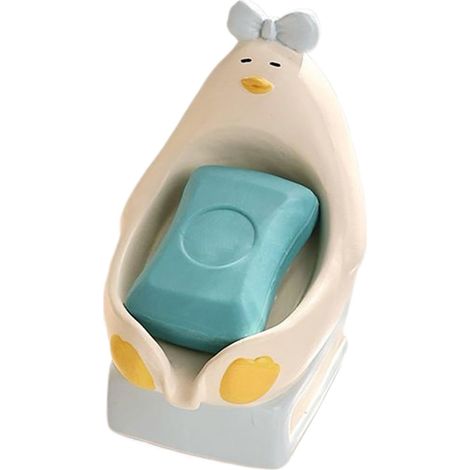 Porte-savon en forme de canard assis céramique , joli , pour la cuisine , salle bain , douche , le c (1/5)