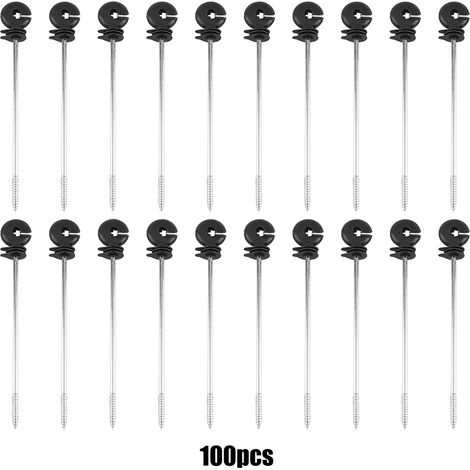 100pcs isolateurs plastique anneau pour clôture électrique longue distance, vis à bois à visser dans poteau en bois (1/5)