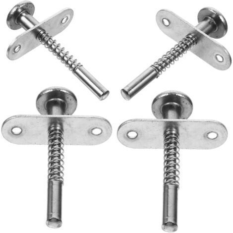 Loquet à piston à ressort – Lot de 4 – En fer résistant à l'usure – Pour meubles et moustiquaires – Fixation durable et fiable (1/4)