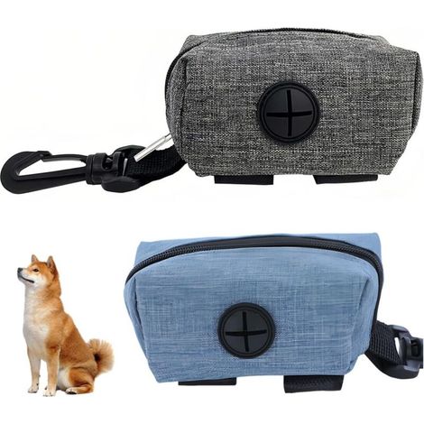 Juego de dos dispensadores de bolsas de tela para excrementos de perro. (1/4)