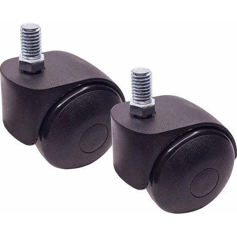 2x roulette pivotante diamètre 50mm capacité de charge 30kg hauteur 60mm acier meuble fauteuil chaise roulante de bureau (1/2)