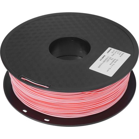 Filament pour imprimante 3D 1,75 mm, bicolore rouge et blanc, en PLA, consommable pour la création de modèles DIY (1/5)