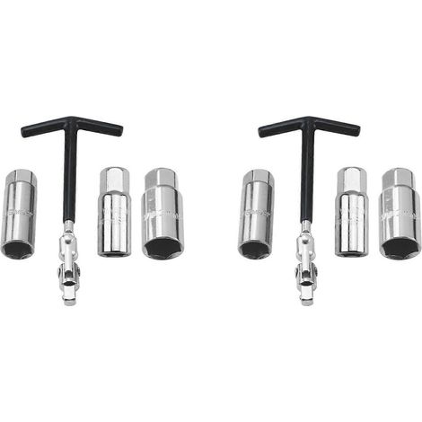 Ensemble d'outils de réparation compatibles pour voitures et motos, comprenant une clé à douille pour l'extraction des bougies d'allumage (16 mm/18 mm/21 mm) et une clé à poignée en T. (1/5)