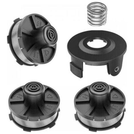 Satz mit 4 Ersatzspulen für Makita 18V Rasentrimmer DUR181Z/DUR181RF/DUR181, für Makita 196146-9, Spulenabdeckung 195858-1 (4 Spulen + 1 Spulenabdeckung + 1 Feder). (1/4)