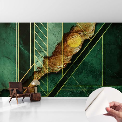Carta da parati autoadesiva moderna - fotomurale - lavabile - ufficio - design moderno - Tensione geometrica 416x254 cm (1/5)