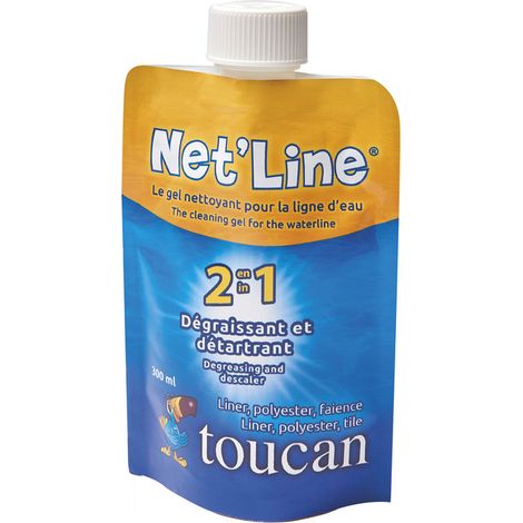 Nettoyant ligne d'eau gel dégraissant 300 ml – Anti-calcaire pour piscine – Compatible liner, carrelage, polyester – Doy Pack souple – Toucan (1/5)