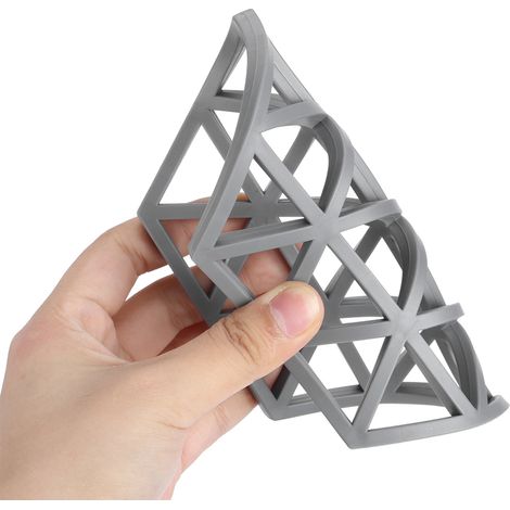 Lot de 4 dessous de plat géométriques isolants pour tasses et assiettes, style nordique, créatifs et multifonctionnels, épais et anti-brûlures, à maille hexagonale grise. (1/5)