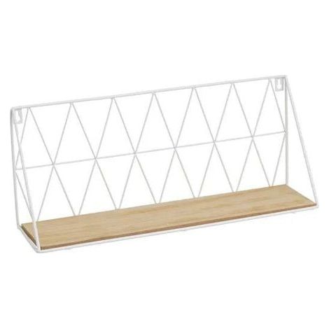 Mensola da Parete Scaffale Moderno Design Metallo e Legno MDF 48x12x20 cm Bianco (1/5)