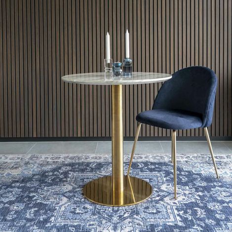 Table bistrot ronde aspect marbre ø70 cm TORANO (1/5)