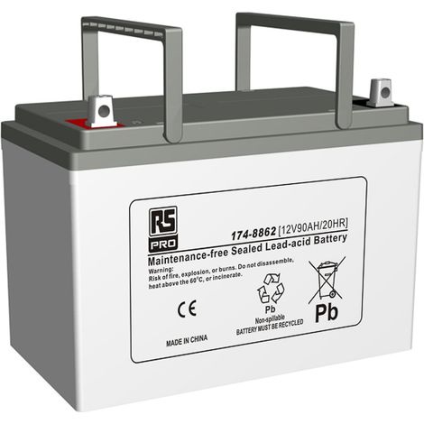 Batterie au plomb étanche RS PRO 12V 90Ah cyclique ( Prix pour Boîte de 1 )