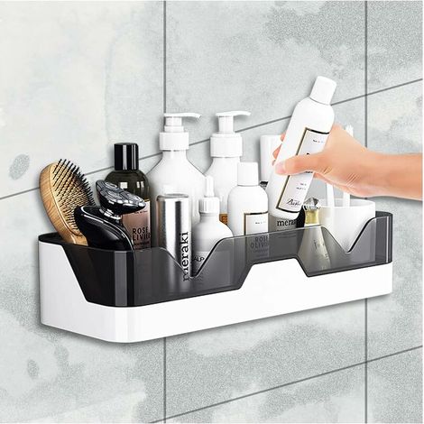 DEESSE SHOP - Étagères de douche, chariot de douche sans perçage, panier de douche amovible pour étagère de salle de bain, rangement de douche mural pour cuisine, toilettes, salle de bain (1/5)