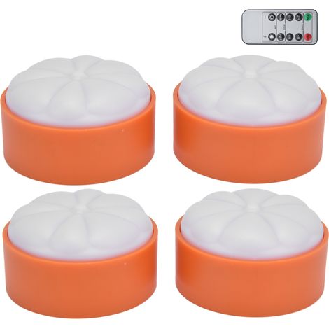 Lot de 4 lampes LED citrouille colorées décoratives pour Halloween (1/5)