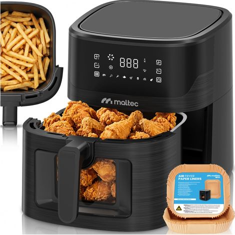 Freidora de aire de 1800 W y 3,2 kg con ventana grande. (1/5)