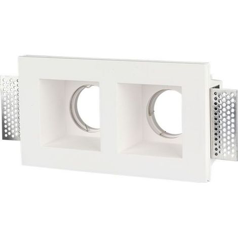 Support de spot encastré rectangulaire double LED V-TAC 2 x GU10, corps en plâtre blanc (1/5)