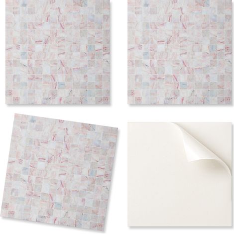 Baldosas de vinilo autoadhesivas perfectas para interiores modernos. Dise帽o de mosaico de cuadrados de 9x30x30 cm.
