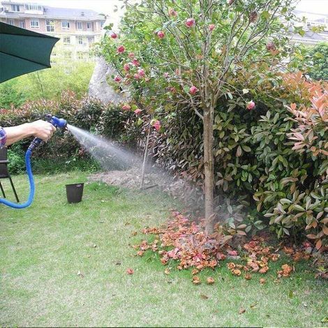 Tuyau d'arrosage, 100ft/30m Tuyau d'arrosage Extensible Tuyau Flexible Tuyau Extensible avec 7 Têtes de Pulvérisation Multifonctionnelles pour Jardinage, Laver la Voiture, Arroser, (1/3)