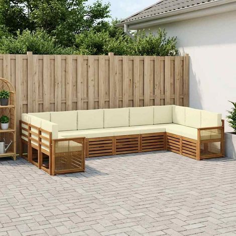 vidaXL Ecksofa Set mit Kissen 7 pcs Natur und Creme (1/5)