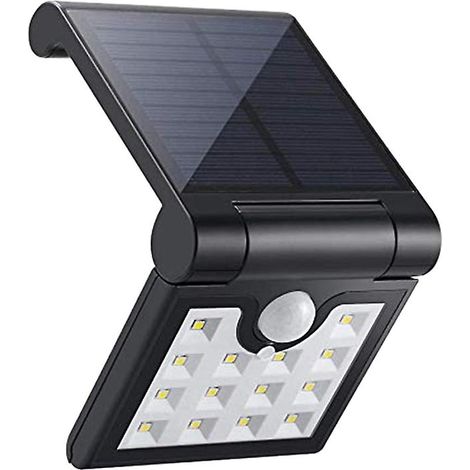 Lampe murale solaire pliable 14/42/58 LED avec détecteur de mouvement PIR, sans fil et étanche, pour maison, jardin ou rue. (1/5)