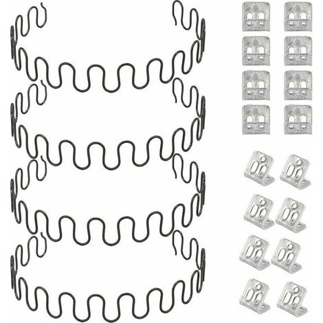 resortes de repuesto para sofá de 20" con 8 clips en forma de S, kit de reparación de resortes de 4,0 mm de diámetro para muebles, decoración del hogar y asientos. (1/4)