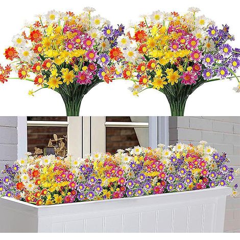 Fleurs artificielles décoratives - 7 couleurs, plantes en plastique pour la décoration de la maison, du jardin et des mariages