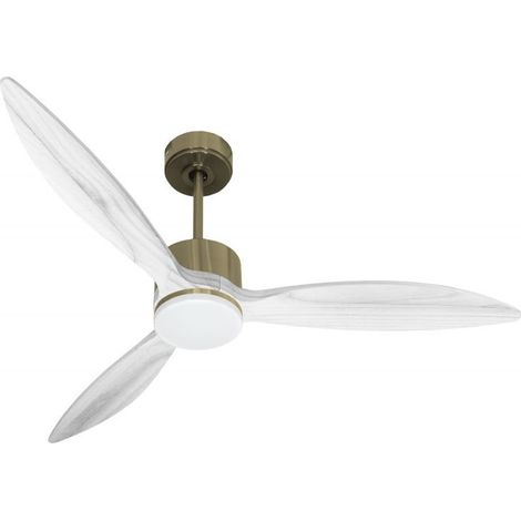 Modulo slim - Super destratificateur et ventilateur DC 132 cm  Laiton pales bois blanc avec Lumière 25 à 35 m² (1/5)