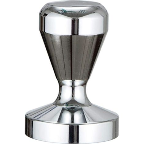 Kaffeetamper aus massivem, verchromtem Edelstahl (49 mm) zum Tampen von Kaffee und Espresso, für Baristas (1/4)