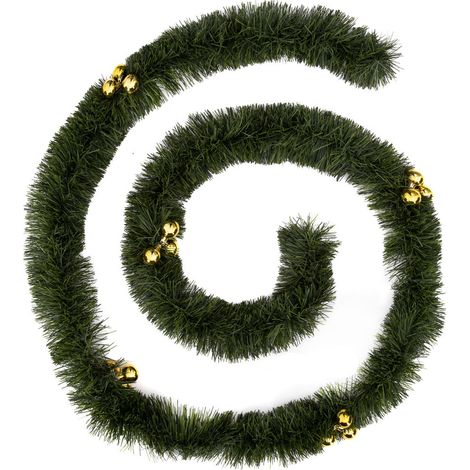 Guirlande de Noël large 10 cm Vert avec déco OR Longueur 2.7 mètres - Feeric Christmas
