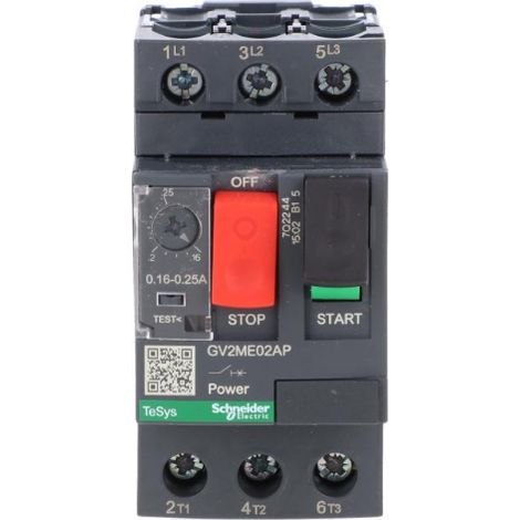 TeSys Deca Motorschutzschalter 3P 0,06kW 0,16-0,25A PL GV2ME02AP