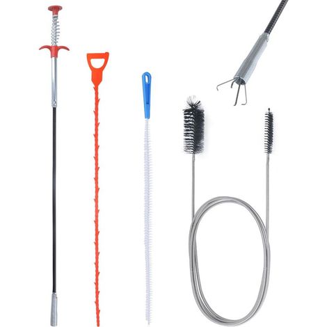 4 Pièces 45/50/155cm Deboucheur Canalisation, Pince à Griffes Flexible, Déboucheur évier multifonctionnel, Kit de Furet canalisation réutilisable pour évier de cuisine, baignoire, WC, égout (1/5)