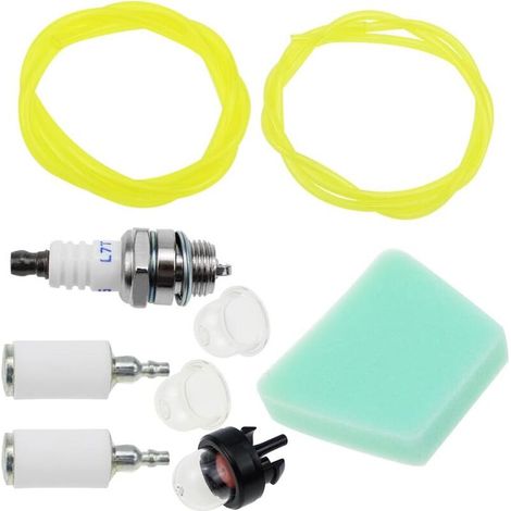 Kit filtro carburante universale, tubo carburante con diametro esterno di 3,5/5 mm, pompetta di adescamento, tubo carburante per decespugliatore, filtro per motosega e decespugliatore