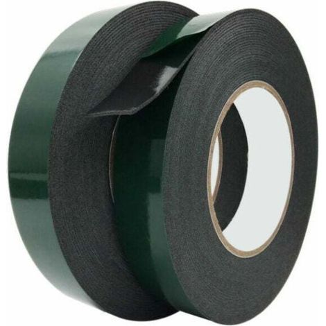 Extra Strong Double-Sided Adhesive Tape, 2 Rolls of Powerful Double-Sided Foam Tape for Durable Mounting and Suitable for the Automotive Industry (1/4)