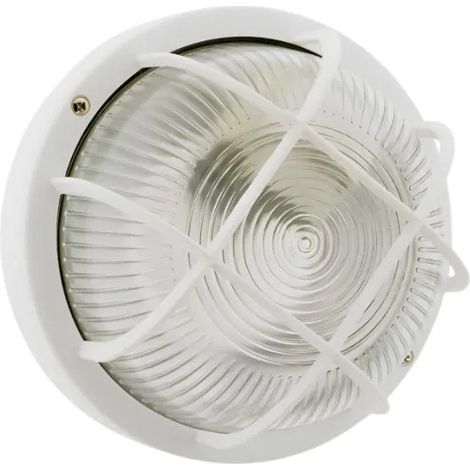 Hublot - Rotondo - 100W a Vite - IP44 - Classe 2 + Griglia di Protezione (1/3)