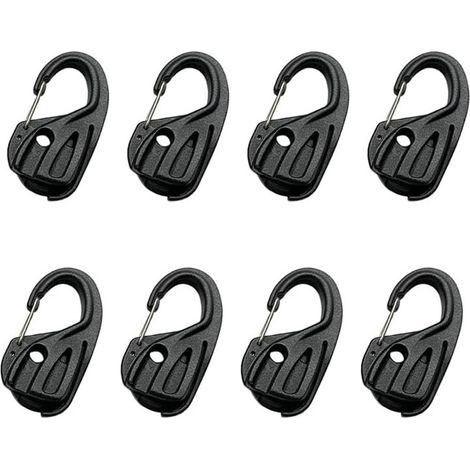 Set di 8 pre-tensionatori corda in nylon regolabile per campeggio Tenditore corda è fatta di plastica resistente con un moschettone Accessori per le attività all'aperto (1/5)