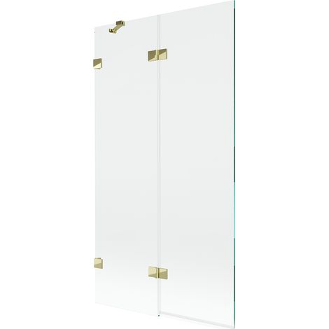 Mexen Lunar Badewannenfaltwand 2-flügelig links 100 x 150 cm, transparent, gold - 897-100-100-50-00-L (1/5)
