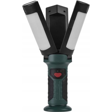 Lámpara de trabajo LED recargable de 600 lm, plegable, con imán, 2200 mAh, color negro (1/4)