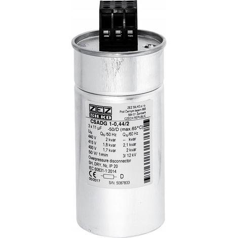 ZEZ-Silko-Kondensator 2kvar 440V Cn=3x10,96µF In=3x2,63A