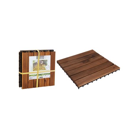 Piastrelle in legno di acacia IPX5, 30 x 30 cm, 4 pezzi