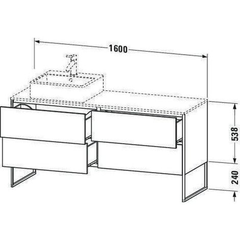 Duravit XSquare Konsolenwaschtischunterbau freistehend, 4 (1/3)