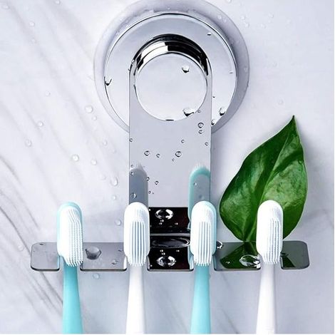Porte-brosse à dents à ventouse pour douche, support mural salle de bain (1/5)